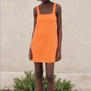 Zara Knit Dress with Straps - Orange - Size L